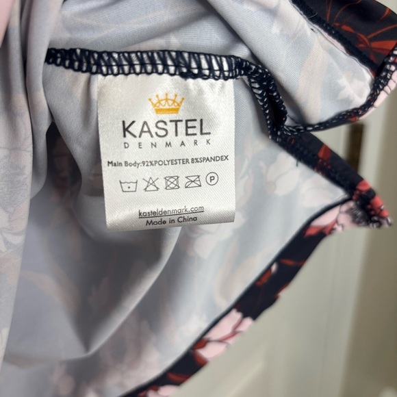 Kastel Denmark Athletic Golf Tennis Sun Shirt in Navy w/ Pink Peonies Size XS - Picture 13 of 13